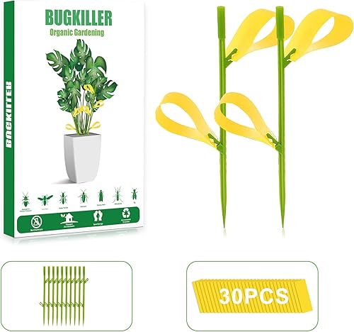 Miniatura 8 de 60 trampas adhesivas amarillas para mosquitos, hongos, mosquitos, trampas para moscas de la fruta de interior para interiores y exteriores, para