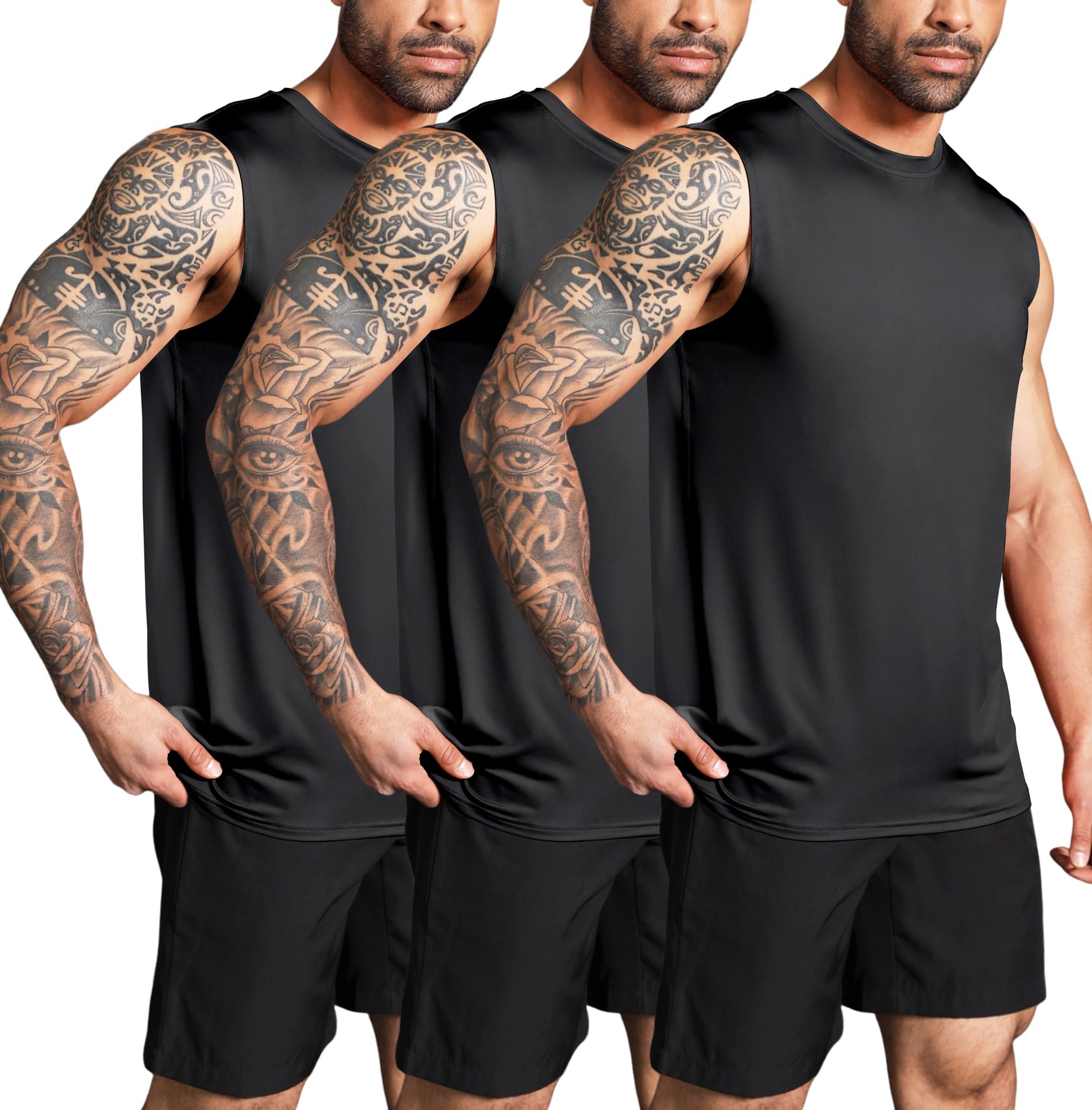 Boyzn 3 or 5 Pack Men's Workout Tank Tops, Athletic Gym Muscle Tank Tops for Men, Fitness Bodybuilding Sleeveless Tee Shirts
