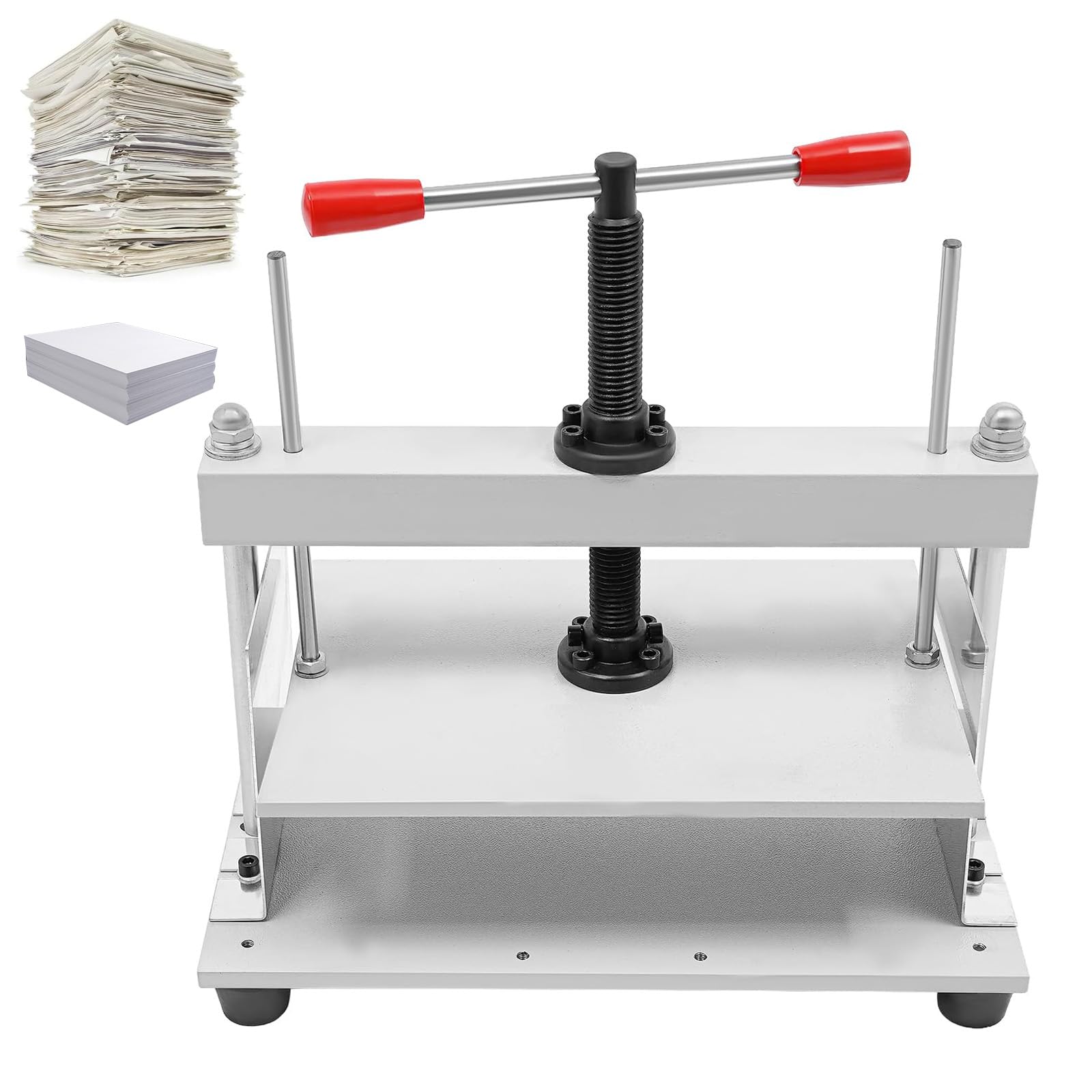 Prensa manual de papel, A4, máquina de encuadernación de prensa pesada, diseño de tuerca gruesa, barra de equilibrio doble, para tela, cuero, pegatinas, documentos, álbumes