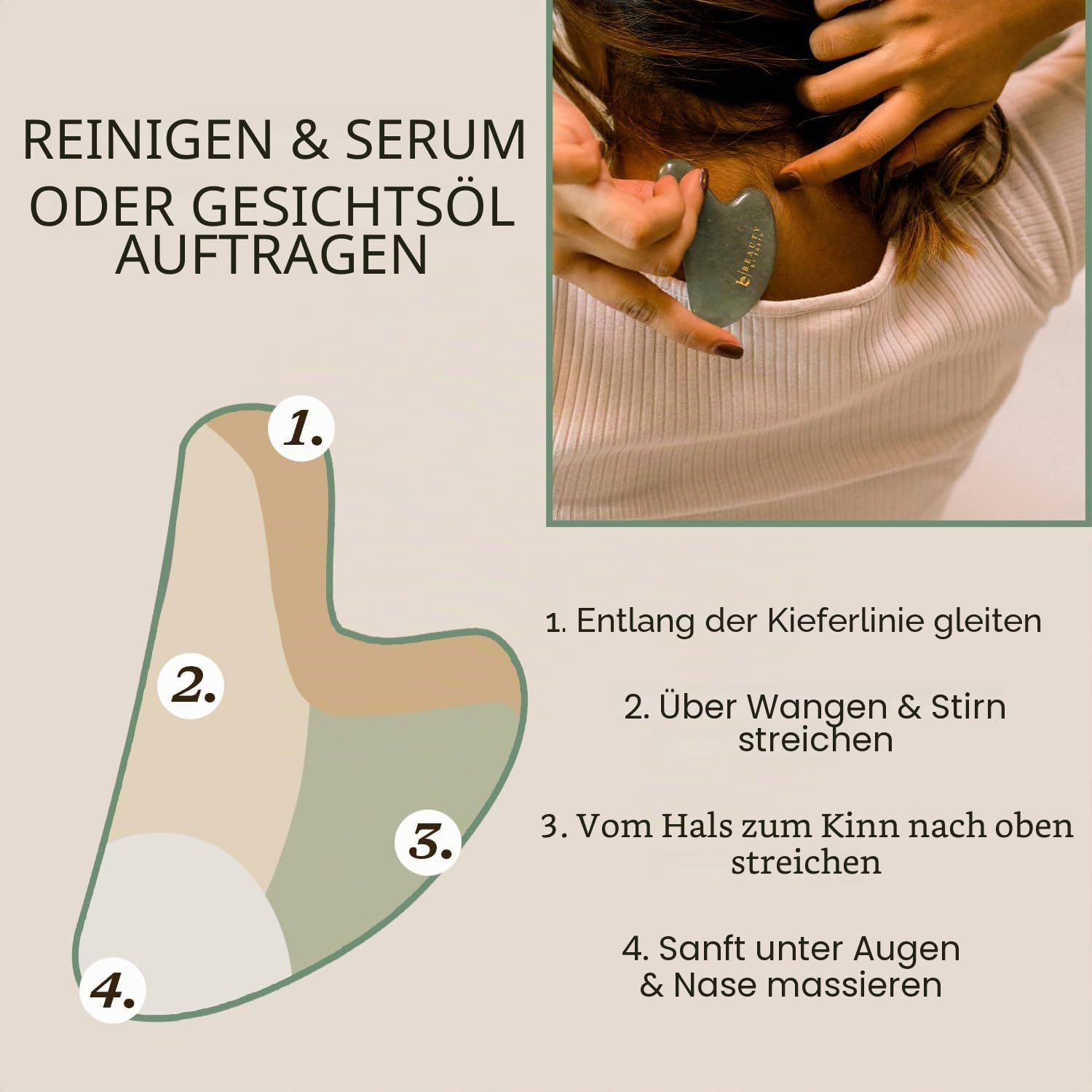 Sponsored Ad - Gua Sha Tool - Jade Stone Guasha Scraping Massage Tool, Facial Massage for Lymphatic Drainage for Face, Eye.