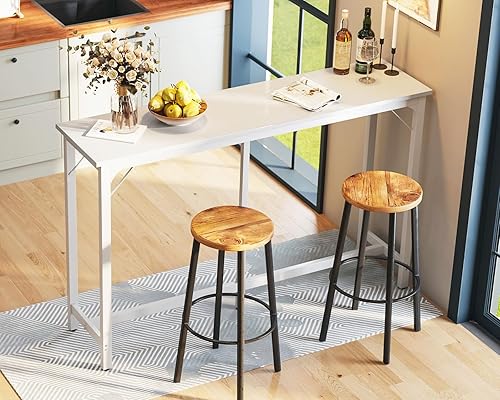 Miniatura 8 de ODK Mesa de bar de 55 pulgadas, mesa de bar de altura de barra, mesa de barra de altura de mostrador, mesas rectangulares de encimera de cocina y