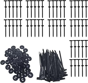 50PCS Nylon Universal Cable Tie Buckle, Heavy Duty Self-Locking Nylon Zip Ties Holder, UV-Resistant Fasteners for Car Fender Trunk Repair, Wire Bundling, Home & Garage Use
