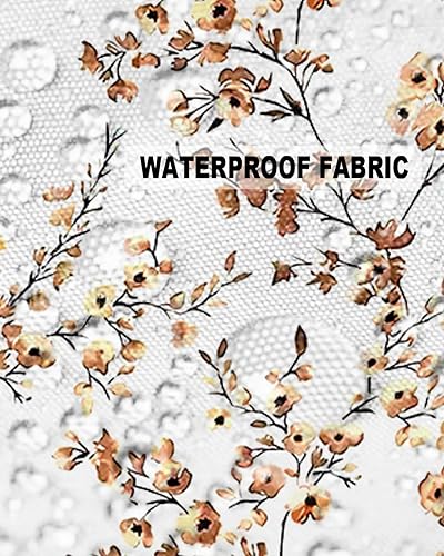 Miniatura 4 de Paquete de 2 fundas de almohada cuadradas de 18 x 18 pulgadas, funda de cojín impermeable con textura floral amarilla y marrón para sofá,