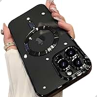 Capa Capinha Clear Case Premium Compatível com Mag-Safe para Carregamento com Indução Para iPhone 13 (Preto, iPhone 13)