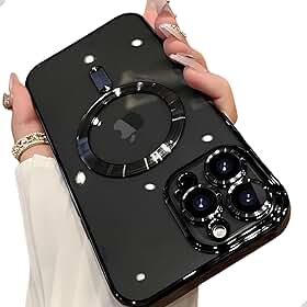 Capa Capinha Clear Case Premium Compatível com Mag-Safe para Carregamento com Indução Para iPhone 13 (Preto, iPhone 13)