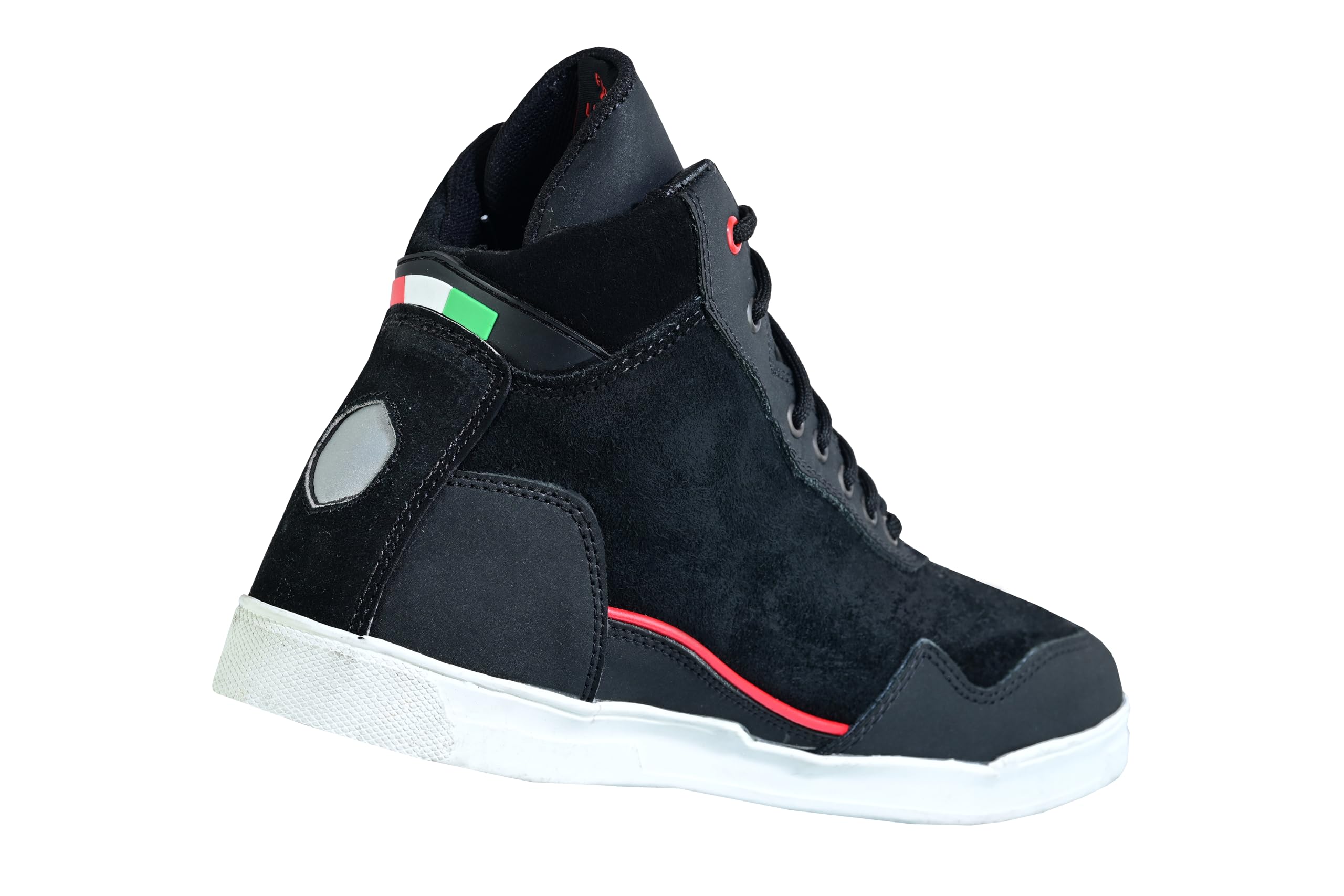 BI ESSE EVO-X Scarpe Moto Uomo - Stivali in Pelle, Traspirante, Rinforzato con Supporto della Caviglia, Suola Antiscivolo