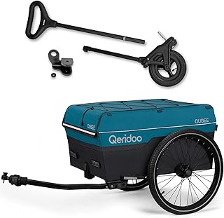 Qeridoo Qubee LE Petrol | Klappbarer Lastenanhänger Fahrrad mit 130l | Fahrradanhänger faltbar mit Luftreifen | Leicht und perfekt für Alltag und Abenteuer | Bike Trailer | Fahrrad Anhänger