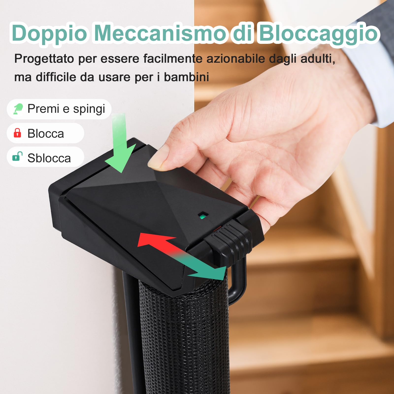 Griglia di protezione per scale allungabile per bambini, 150 CM Cancelletto estensibile per scale per animali domestici, per scale estraibile, per scale, porte, corridoi, interni ed esterni