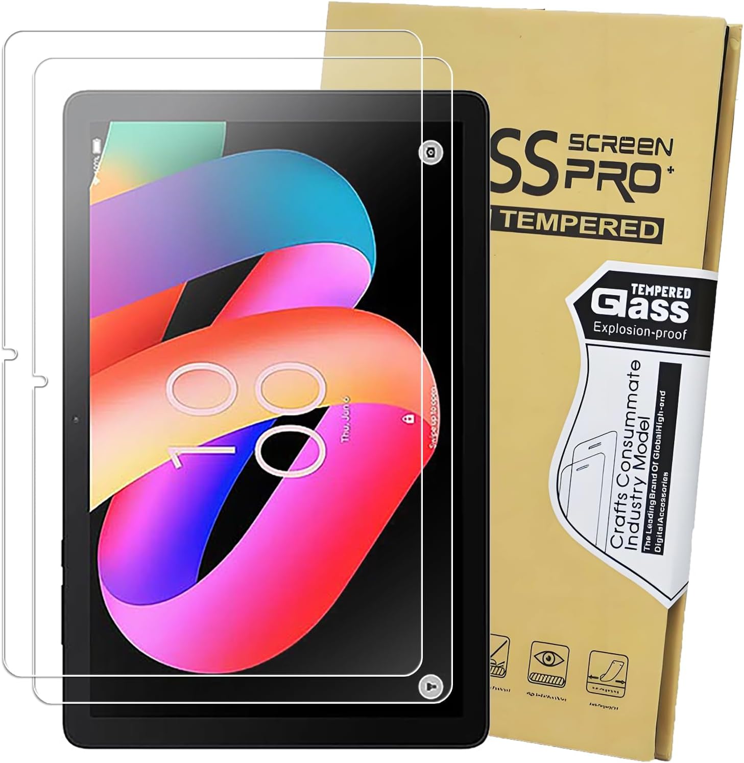 KEANBOLL 2 Pack Protector de Vidrio Templado para TCL Tab 10L Gen2 Gen3