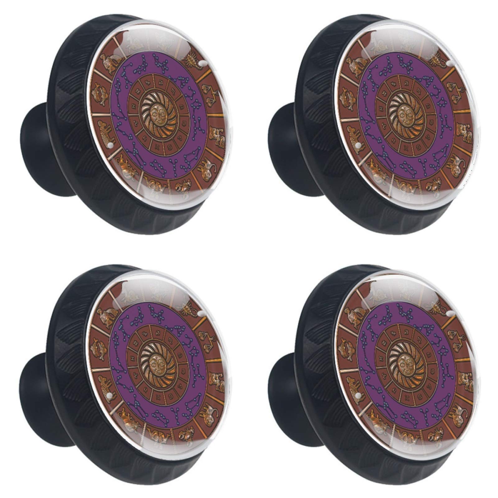 Boutons de meuble zodiaque en verre lot de 4 de 30mm pour customiser vos commodes
