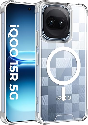 A rtistque Clear Back Cover Case for iQOO 15R 5G | Compatible with Mag-Safe | Premium Cover | Shockproof TPU Bumper | Slim...