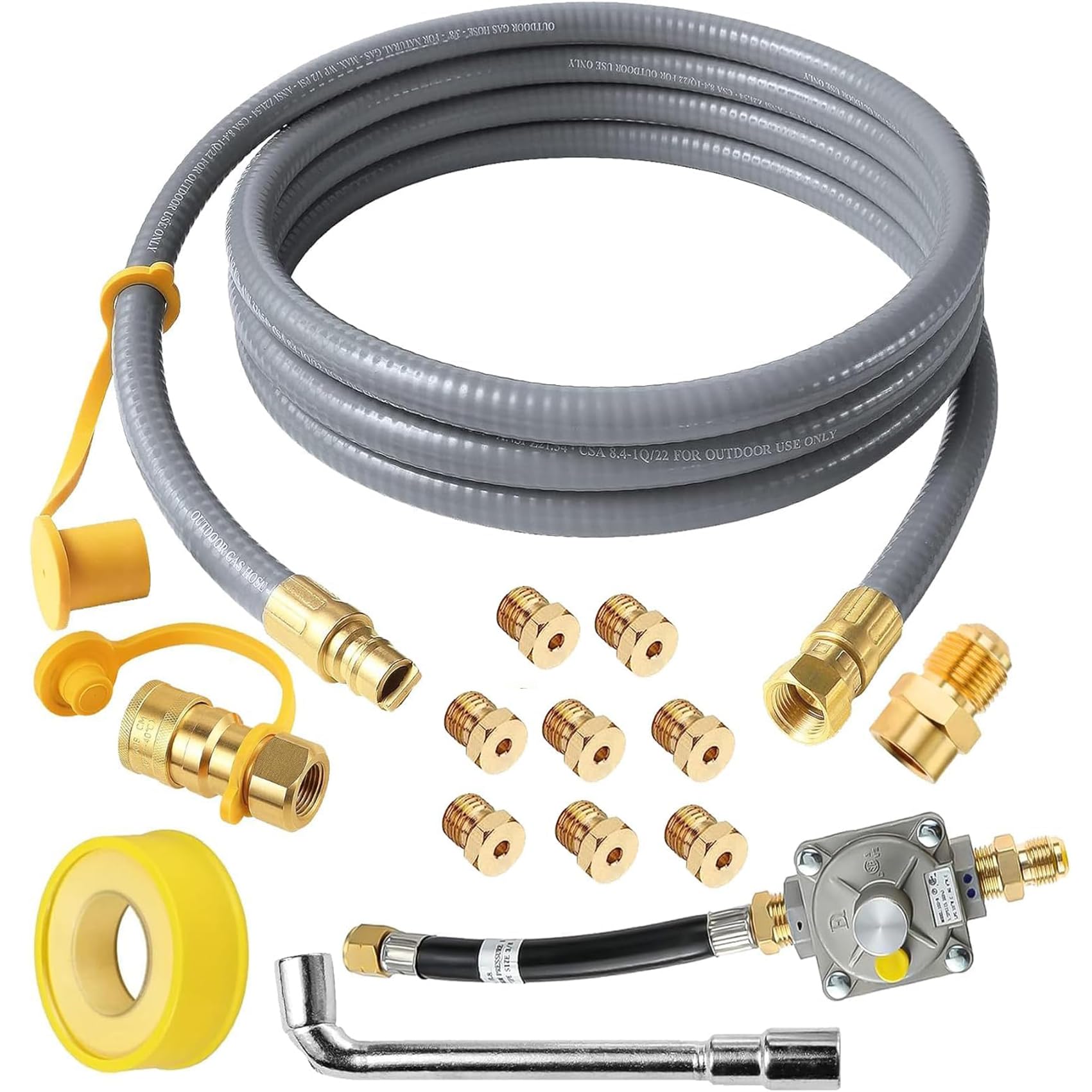 MIV Kit de conversión de propano a gas natural mejorado para parrillas Weber Genesis, Genesis II, Spirit, Spirit II, manguera de gas natural de 10 pies con regulador para parrillas Genesis, Genesis II