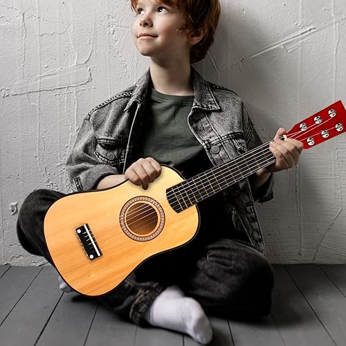 Miniatura 7 de jojofuny Regalo de cumpleaños para niña, guitarra de 23 pulgadas, guitarra pequeña de 6 cuerdas, guitarra para principiantes, guitarra acústica