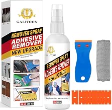 Strong Glue Remover, Safe Adhesive Remover for All Surfaces, Sticker Remover, Labels, Glue Residue and Adhesive Tape, Includes Plastic Scraper (120ml)