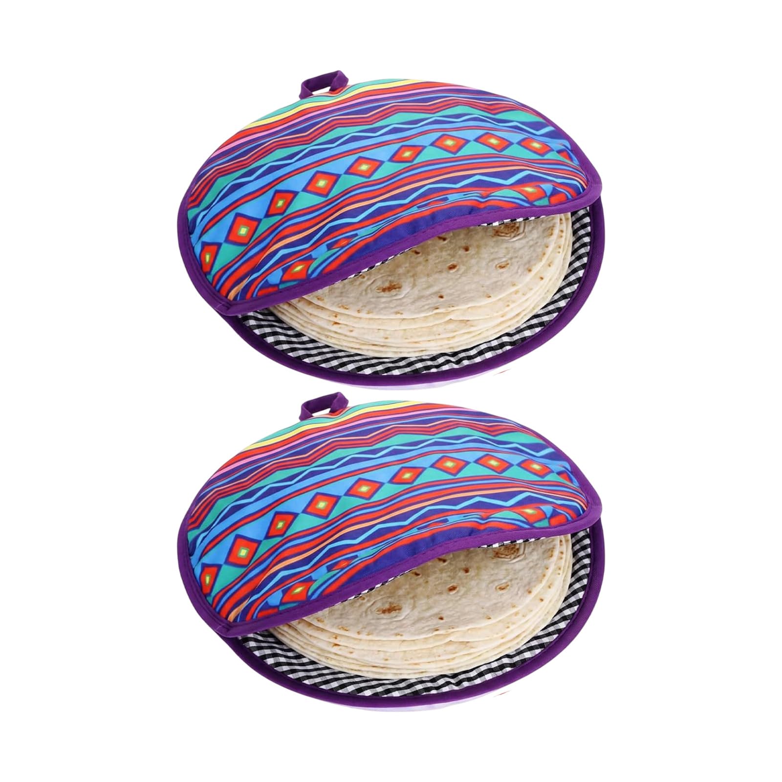 Msioytog Multicolor 2 Pieces Tortillas Heating Bags Designed For Warmth Retention During Breakfast Or Dinner Bread Warmer Bag