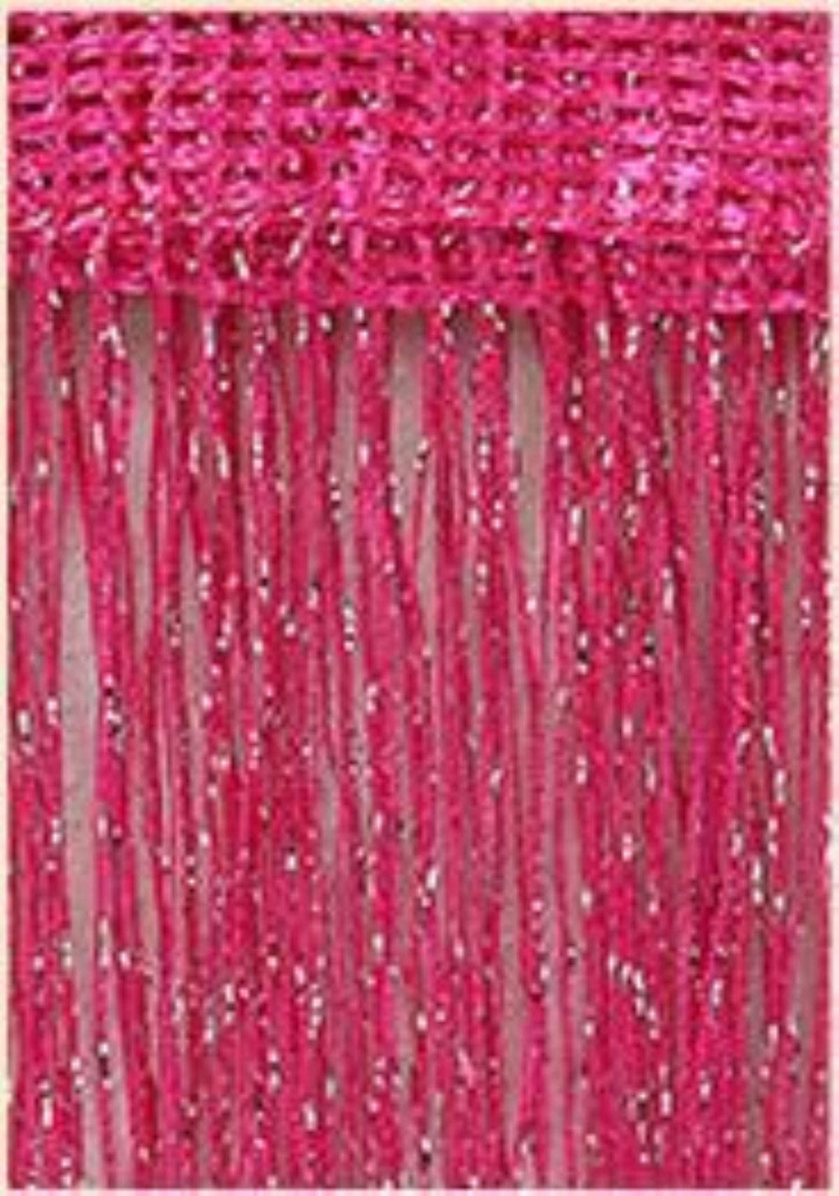 3x2.6m Chaîne Rideau Brillant Gland Ligne Rideaux Fenêtre Porte Diviseur Drapé Salon Décor Cantonnière-Rose,250x260cm
