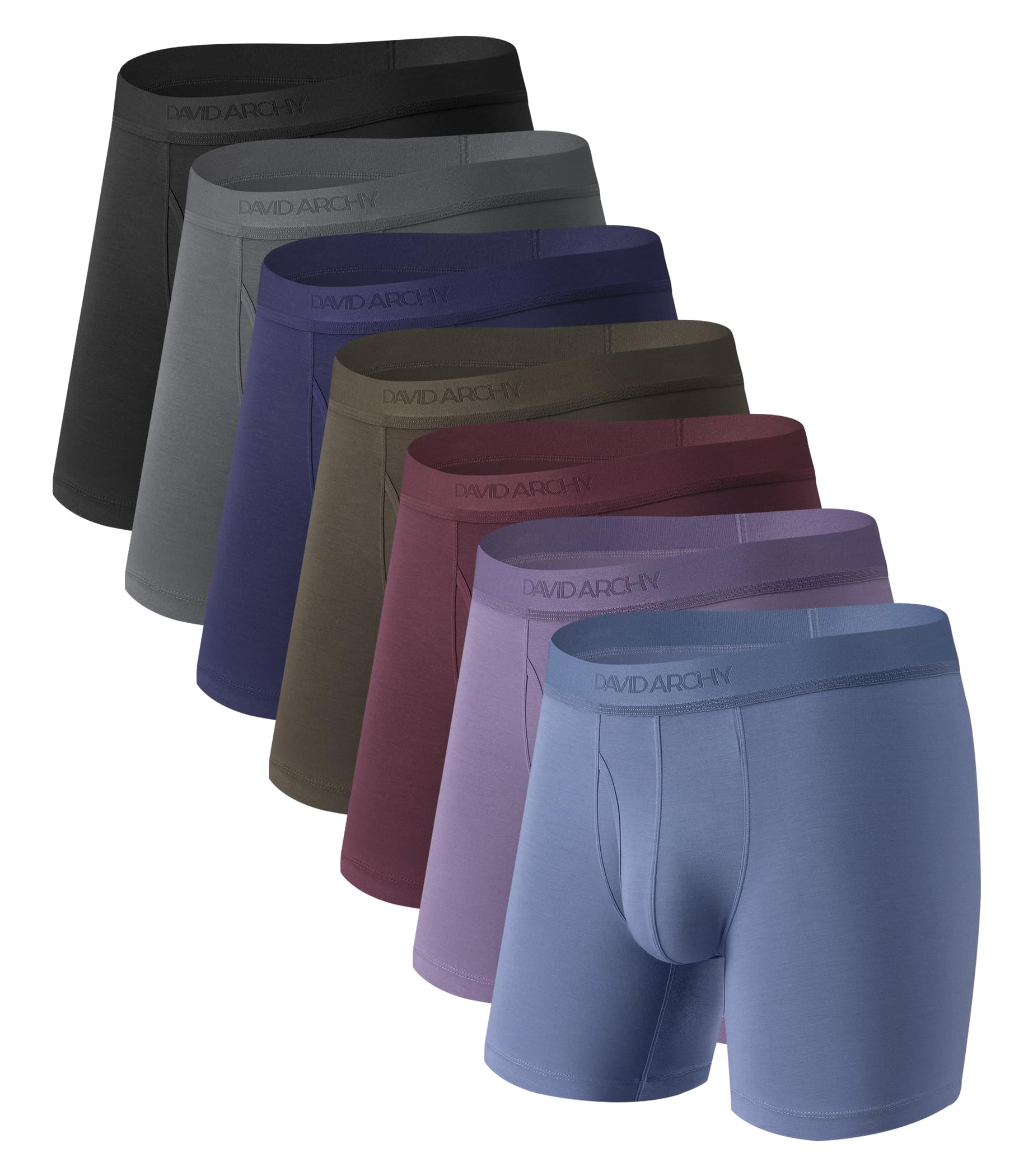 DAVID ARCHY Herren Boxershorts Unterwäsche Microfaser Modal Multipack Retroshorts für Alltägliche Flexibel