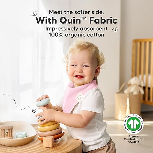 Miniatura 66 de KeaBabies 8 unidades de baberos tipo bandana orgánicos para niñas - Baberos tipo triángulo súper absorbentes para bebés que babean y están en