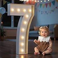 Vista 32 de Imprsv Números de marquesina iluminados de 3 pies para decoraciones de fiesta de cumpleaños 50, números de mosaico para globos, marco de globos