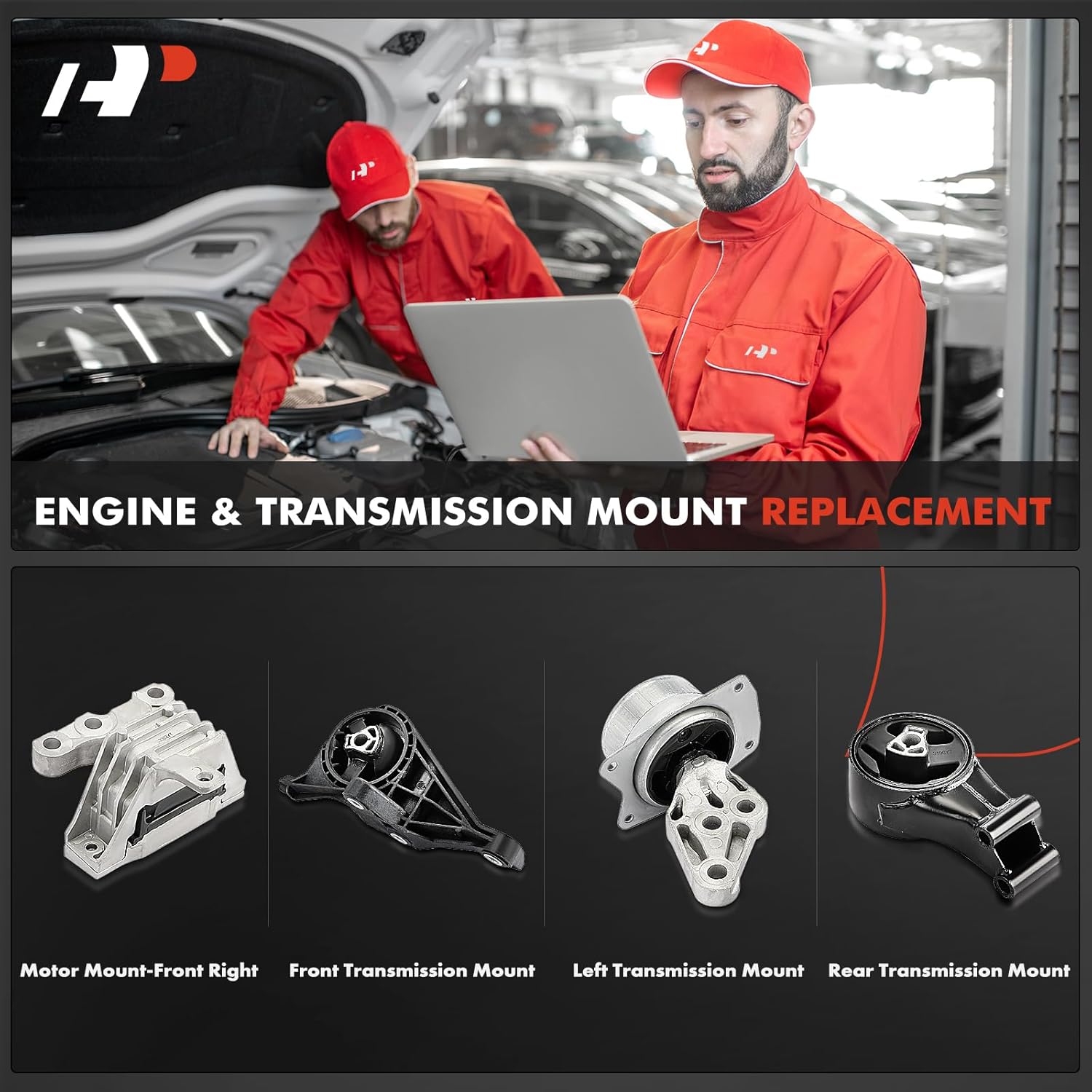 A-Premium 4PCS Engine Motor Mount and Transmission Mount Set Compatible with Cadillac SRX 2010-2011 V6 3.0L, SRX 2012-2016 V6 3.6L, FWD Automatic Transmission, Replace# 25778693, 13346302