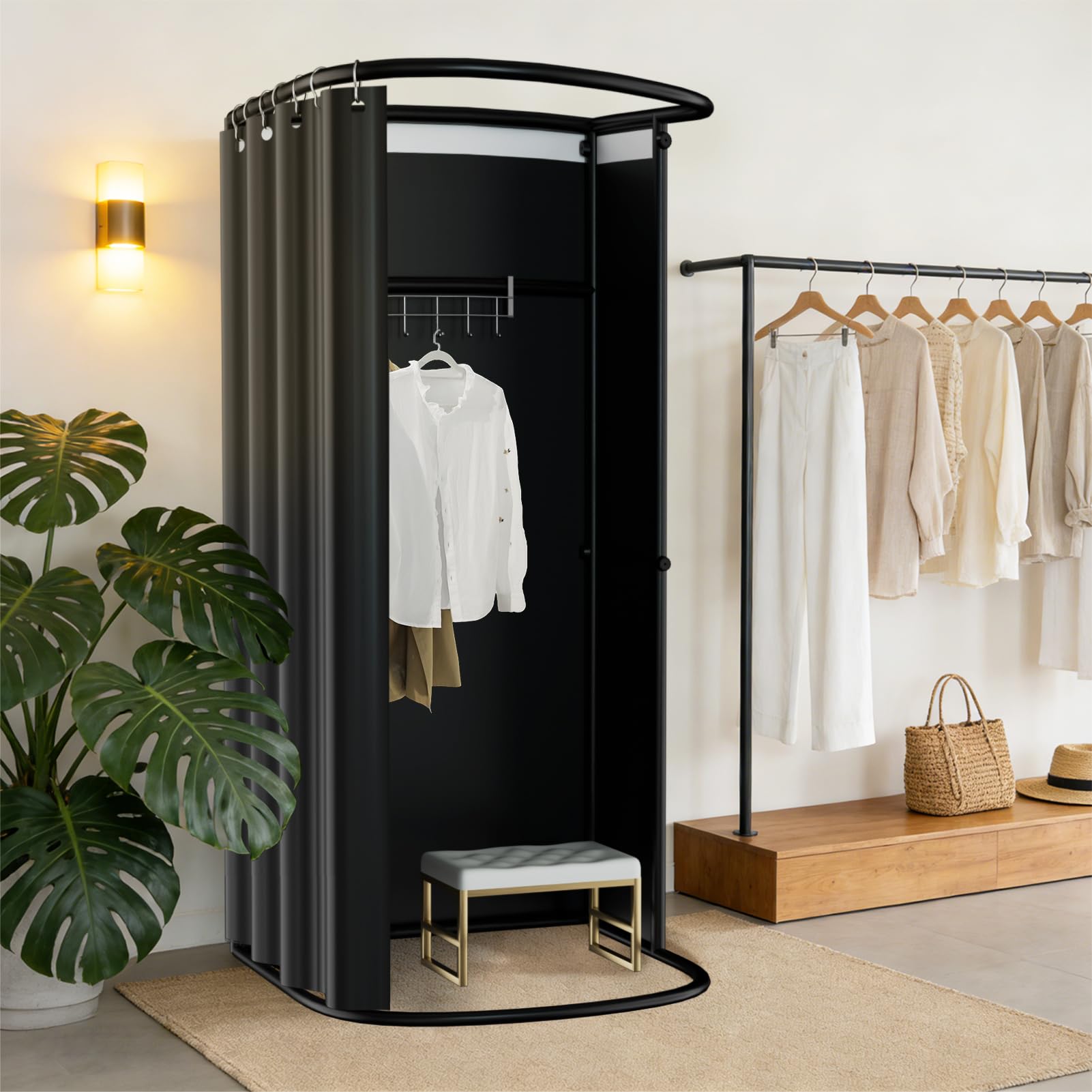 Umkleidekabine Freistehend, U-Form Bewegung Spur Umkleideraum, Bodenstehende Tragbarer Sichtschutz, Schattierung umkleide Öse Eisenhalterung, für Büro Einkaufszentrum