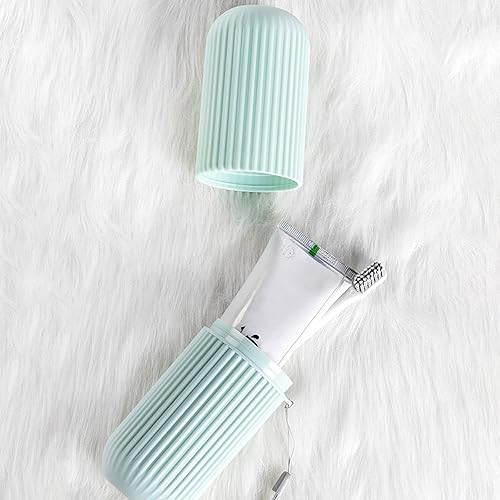 Miniatura 5 de Soporte para cepillos de dientes de viaje, estuche para cepillos de dientes y portador de 2 piezas, portátil, 3 en 1, estuche de viaje para cepillos