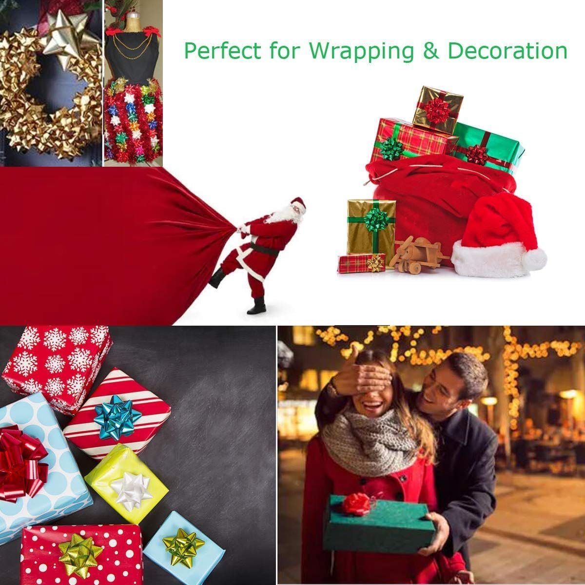 14 Pcs Small Star Bows for Gift Wrapping and Presents,Multiple coClour Christmas Bows,for Parties, Birthdays, Weddings or Other Holidays - Image 4