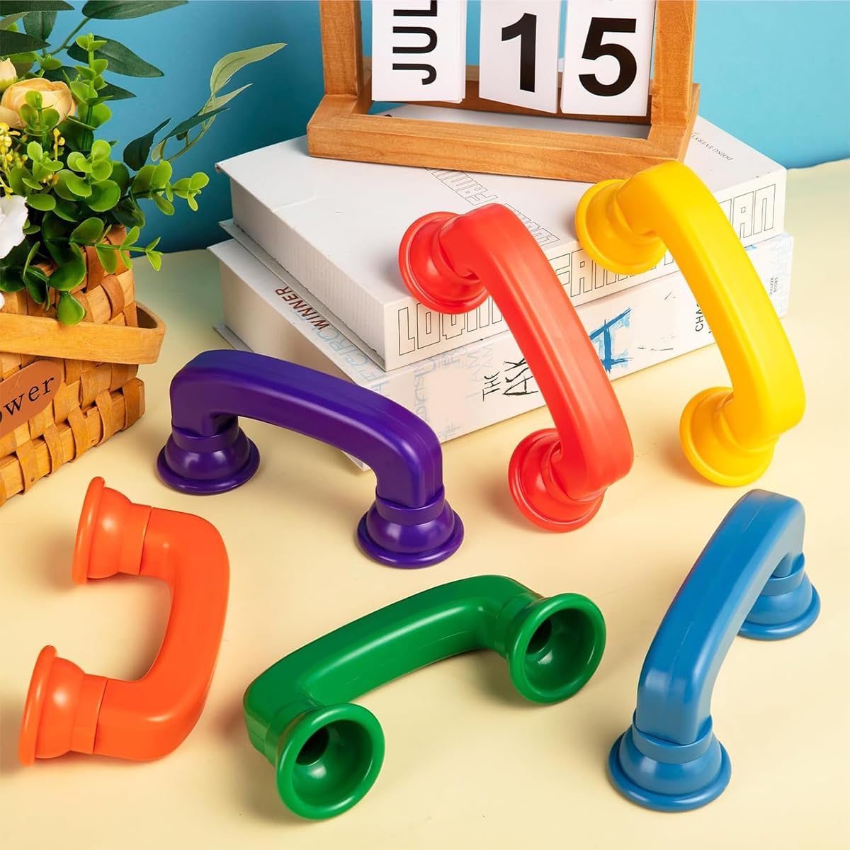 Namvo Lot de 6 téléphones chuchotés, Jeu d'aide à la Lecture et à la prononciation, Jeu d'entraînement auditif, Jeu d'amélioration de la Paraphrase linguistique, écoute de Votre Propre Voix (Roug