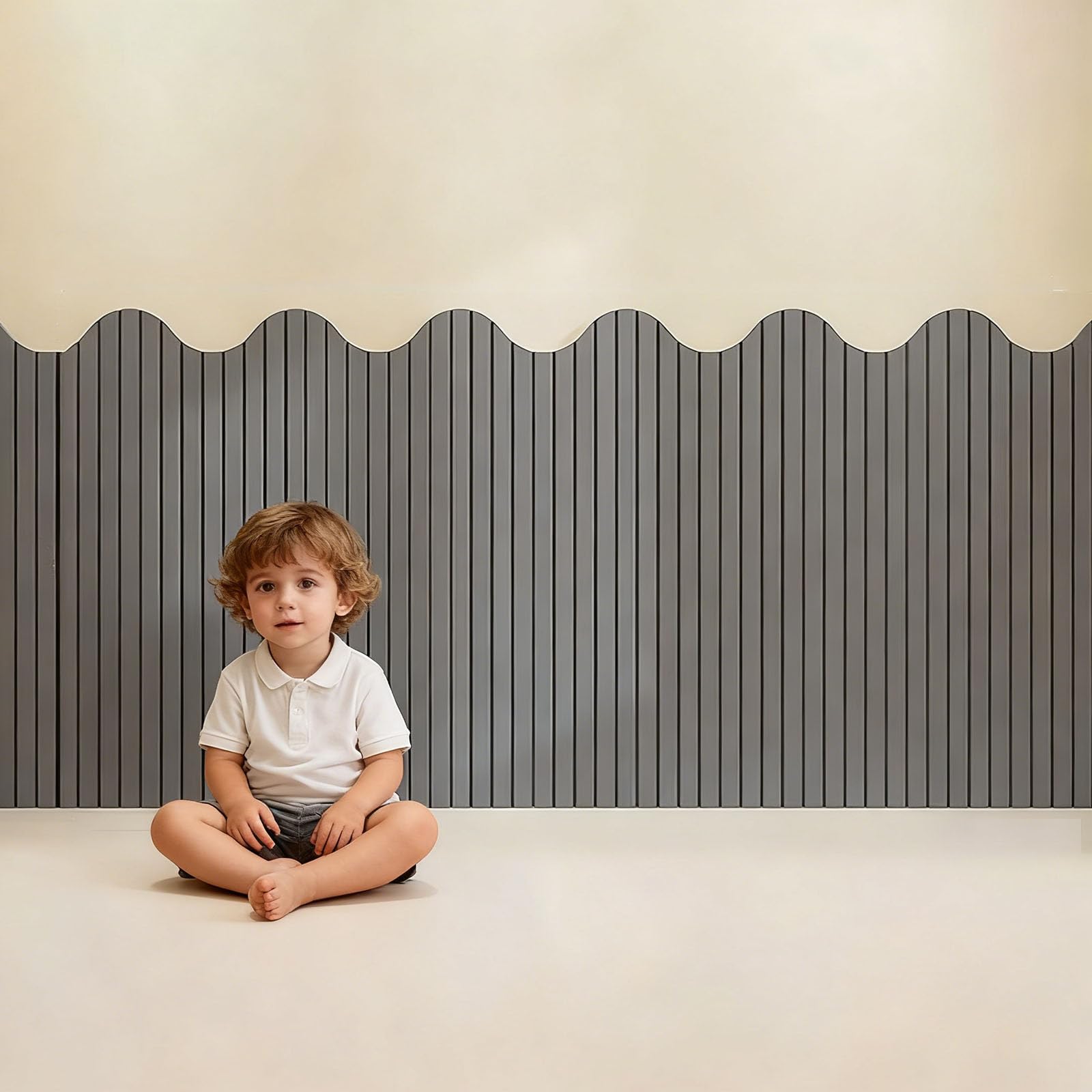 Paneles de Pared autoadhesivos 3D de Fieltro, Cojines anticolisión Acolchados con Espuma, Ideales para Decorar Paredes de escuelas, hogares y oficinas, Gris, 120 x 180 cm