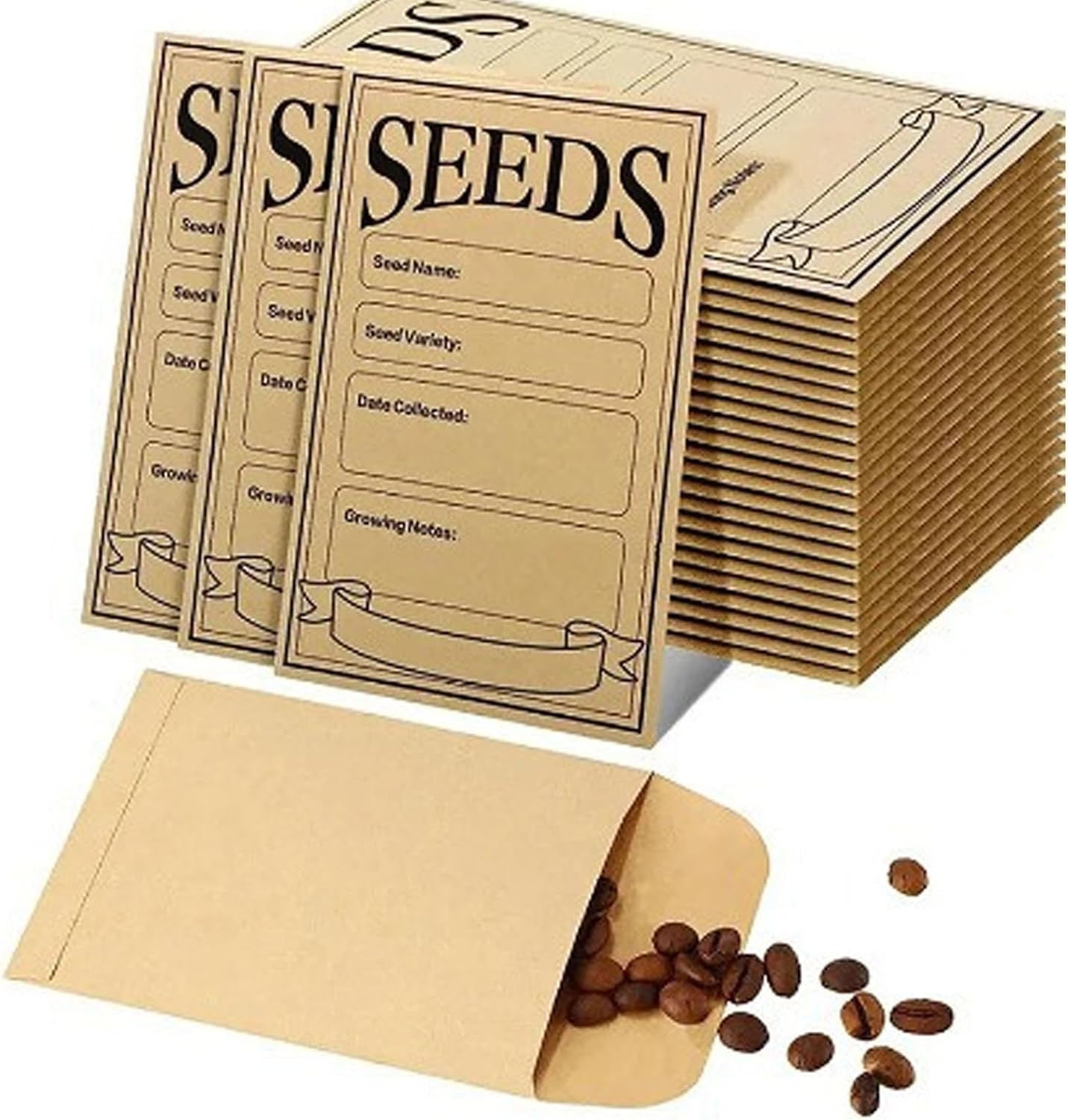 Small Paper Packet 100 Pcs Seed Packets Envelopes, Seed Packets, Small Brown Paper with ...