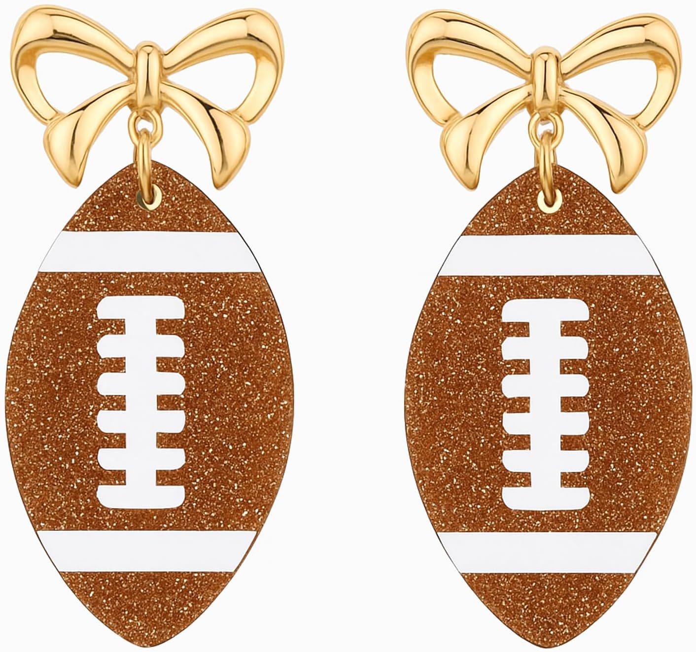 Football Earrings for Women Sports Bow Cheer Dangle Earrings Rhinestone Tennis Baseball Stud Earring Game Day Outfits Accessories Jewelry Football Team Gifts