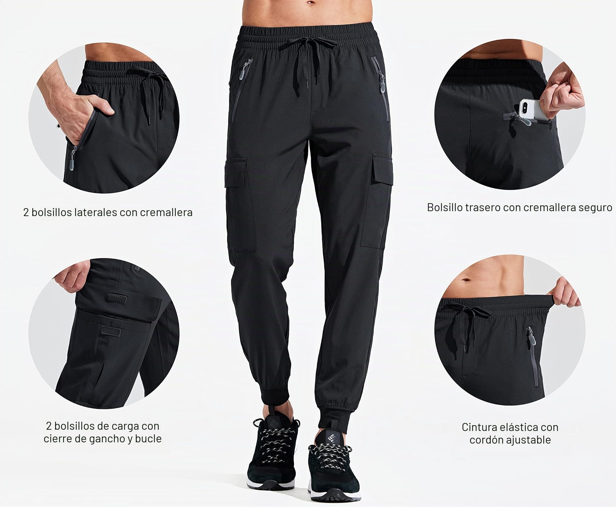Libin Pantalones de Trekking Hombre Ligero Secado Rápido Senderismo Jogging Pantalones para Entrenamiento Atléticos Viajes Golf Casual Aire Libre