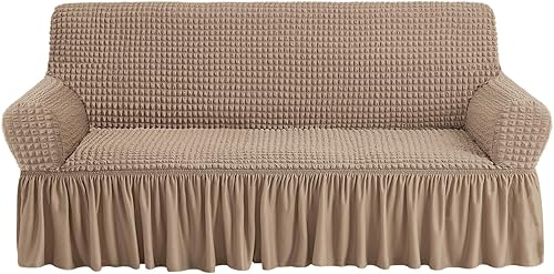 Miniatura 59 de NICEEC - Funda de sofá biplaza, 1 pieza, fácil de ajustar, universal, alta elasticidad, duradera, protector de muebles con faldón, estilo campestre