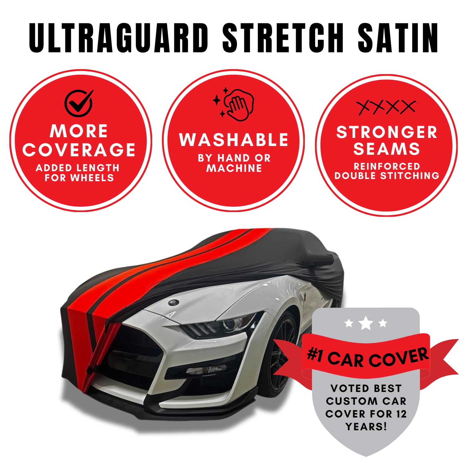 C8 Corvette Custom Fit Car Cover - Indoor Ultraguard Stretch Satin Sport Series - The Ultimate High End — view 3