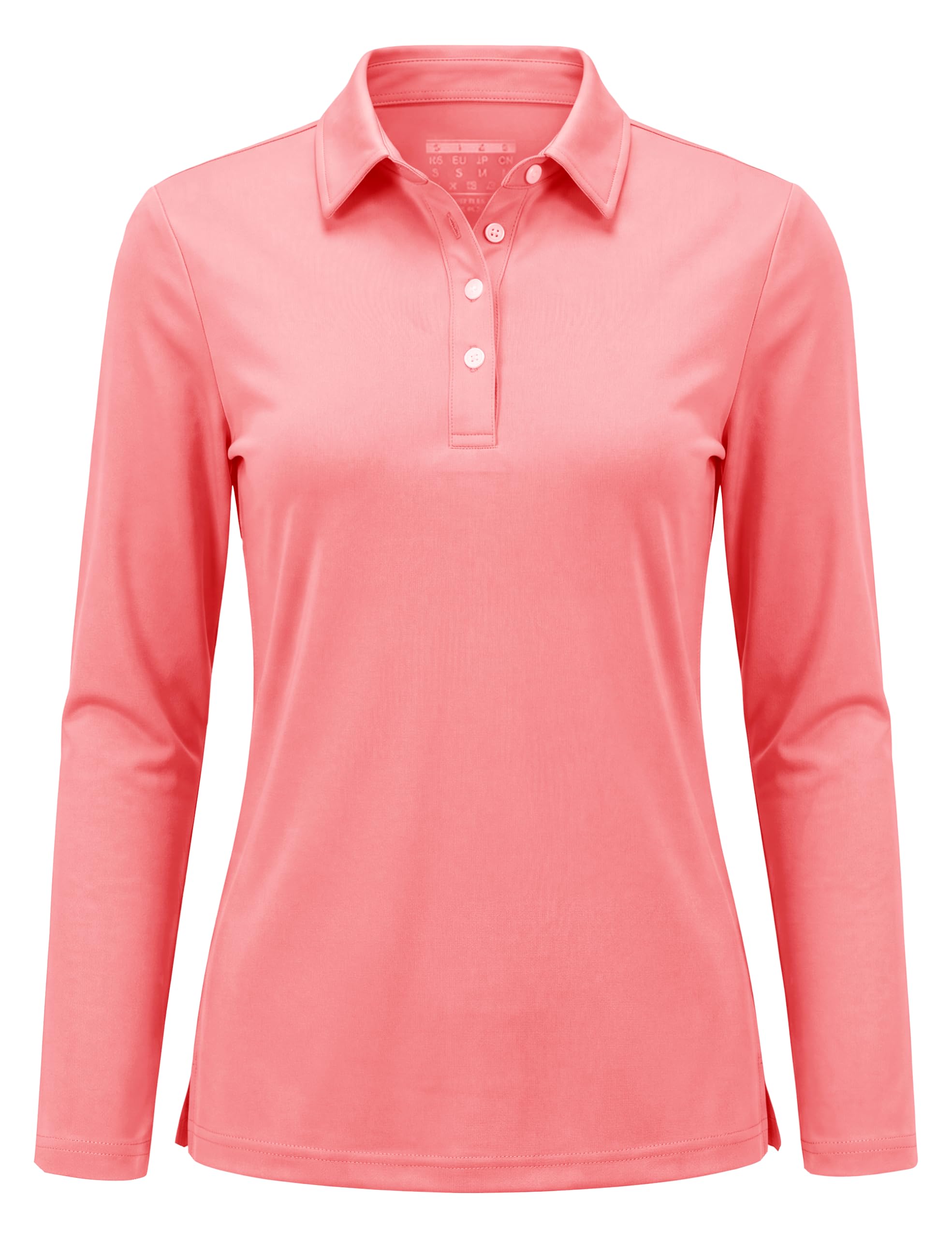 TACVASEN Damen Poloshirt UPF 50+ Langarm Golf Langarmshirt UV Schutz Polo Shirt Schnelltrocknend Sportshirt