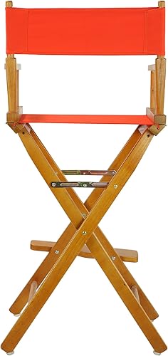 Miniatura 4 de Casual Home - Silla de director de 30.0 in, marco de roble miel, con lienzo naranja, altura de barra