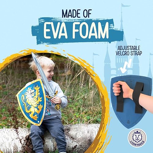 Miniatura 3 de Liontouch - Escudo de espuma Noble Knight para niños, azulmediano - Edad 3-8 15.4 x 11.8 pulgadas Juguete medieval de simulación con tema de león