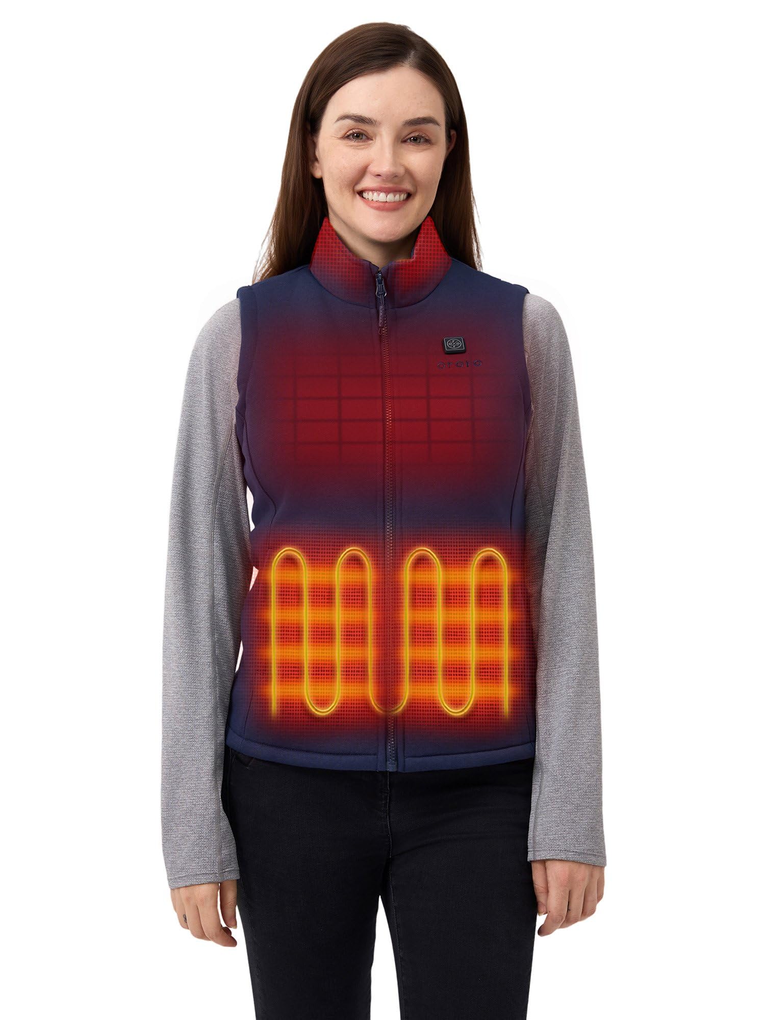 ORORO Women’s Heated Fleece Vest, Lightweight 4-Zone Heating Layer Vest
