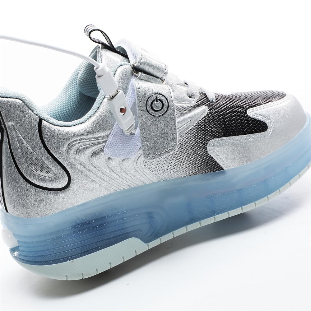 Mateju Scarpe con Rotelle Bambina Bambino Sportive Scarpe da Skateboard, Ragazzo Rotelle a Scomparsa Skateboard Sneakers Scarpe da Ginnastica da Pattini per Bambini Donna Uomo