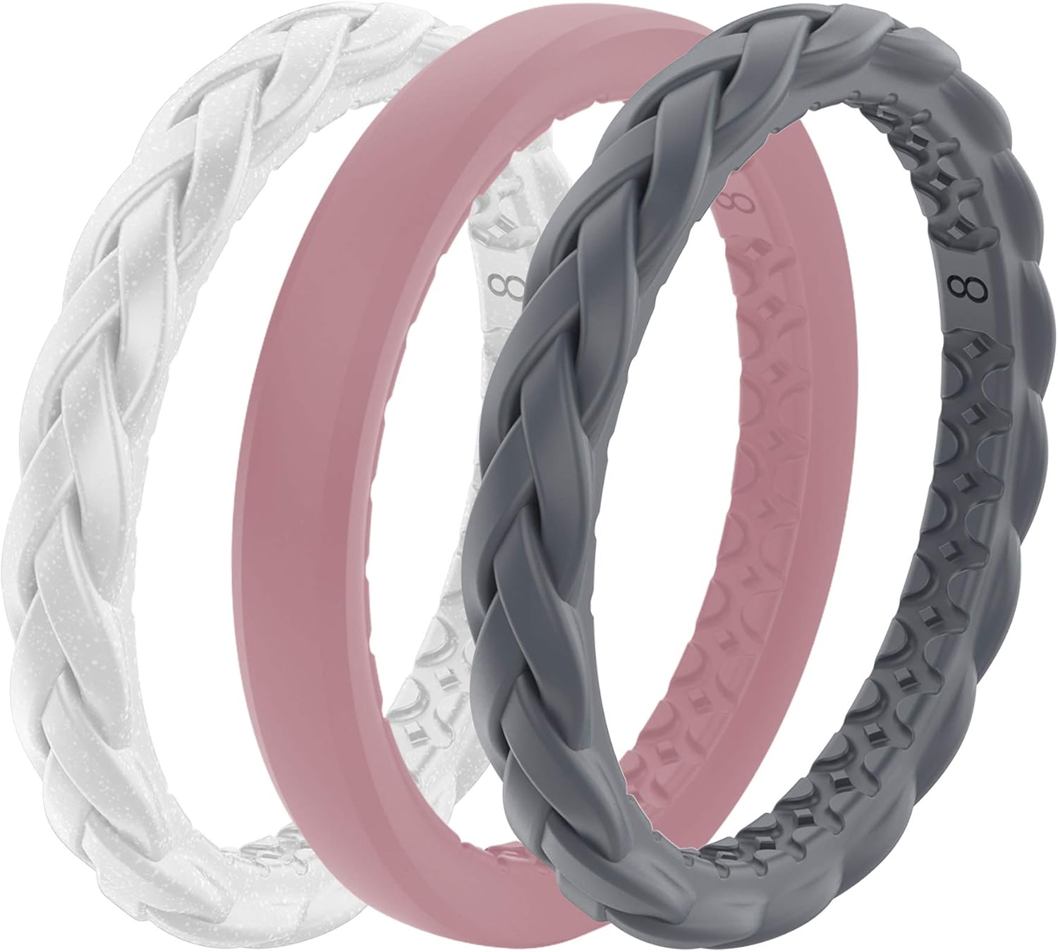 Groove Life Stackable Silicone Ring Breathable Rubber Wedding Rings for Women, Lifetime Coverage, Unique Design, Comfort Fit Ring : Clothing, Shoes & Jewelry