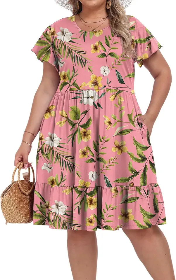 Vestido Midi Estampado Floral para Mujer Curvy