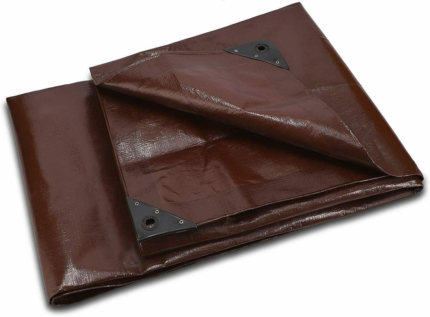Buy 10' X 12' Super Heavy Duty Brown Poly Tarp Cover BrandMagaz Camping