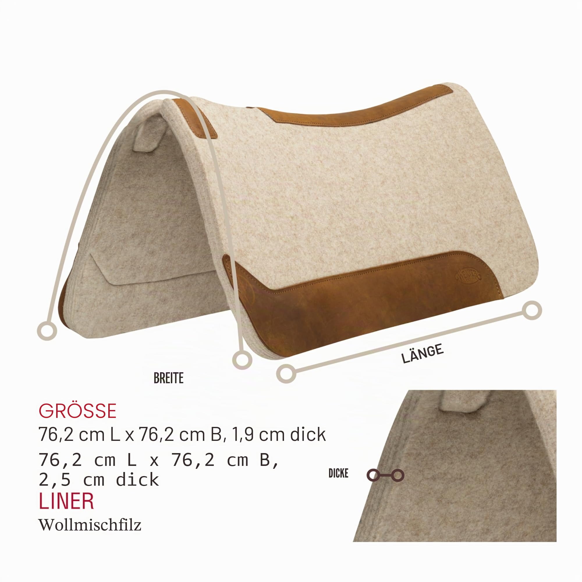 Weaver Leather Unisex-Erwachsene Schabracke aus Wollmischgewebe, 2,5 cm, hautfarben, L x 30" W 1" Thick