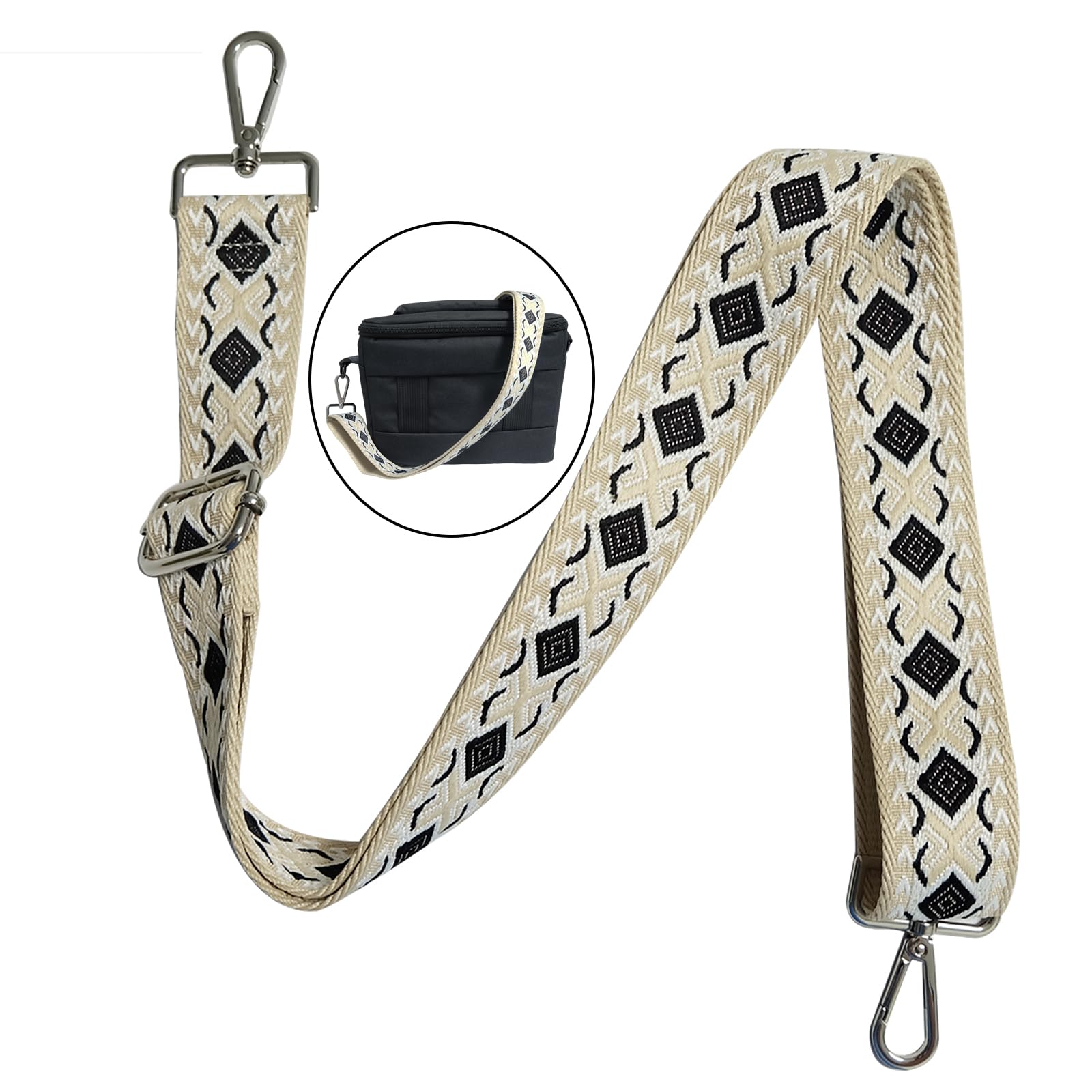 Sangle Sac 63.5-129.5cm Sangle Bandoulière Cuir VanEnjoy - Réglable 63.5-129.5cm 1.8cm Cuir Pleine Fleur