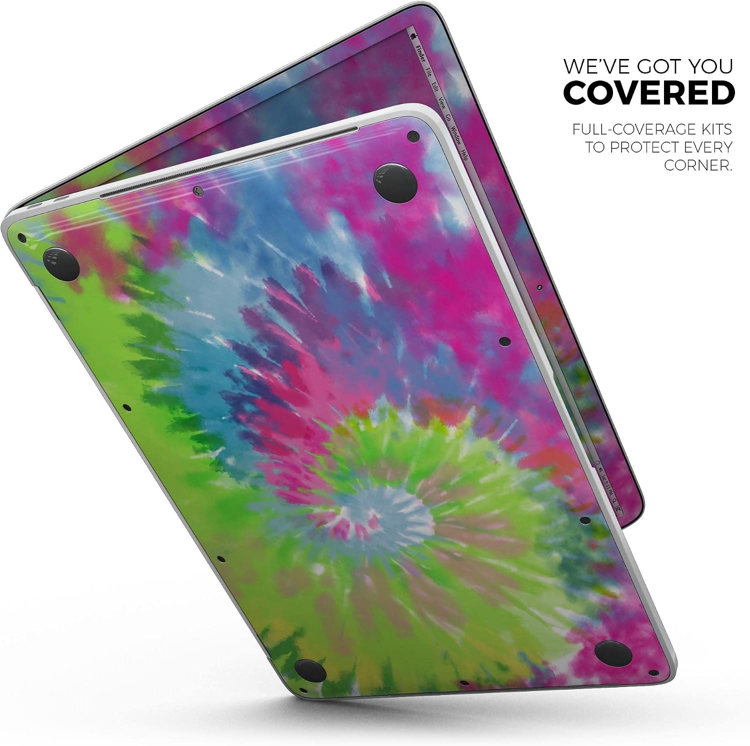 DesignSkinz - Spiral Tie Dye V7 - Full-Body Wrap Protective Decal Skin Kit Compatible with MacBook 16" Pro M1 (A2485)