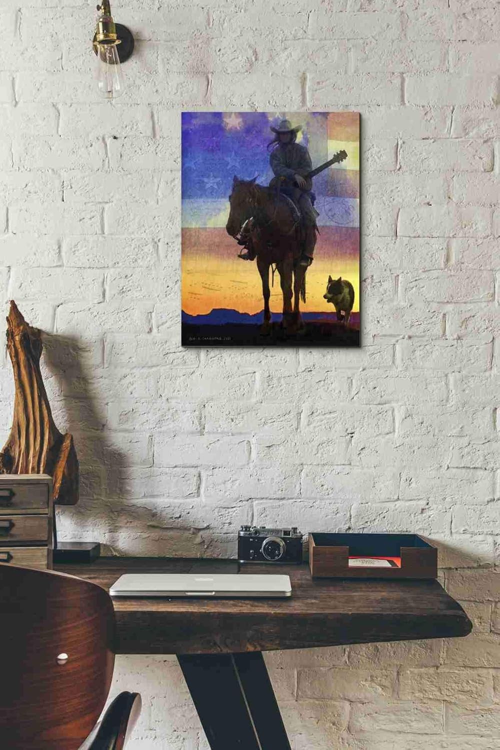 Epic Graffiti 'American Cowgirl' by Chris Vest, Canvas Wall Art, 12"x16"
