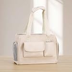 Carrier de chien Purse, mode en cuir Pet Carrier Bag, Airline approuvé Soft Sided Cat sac de voyage avec des poches blanc
