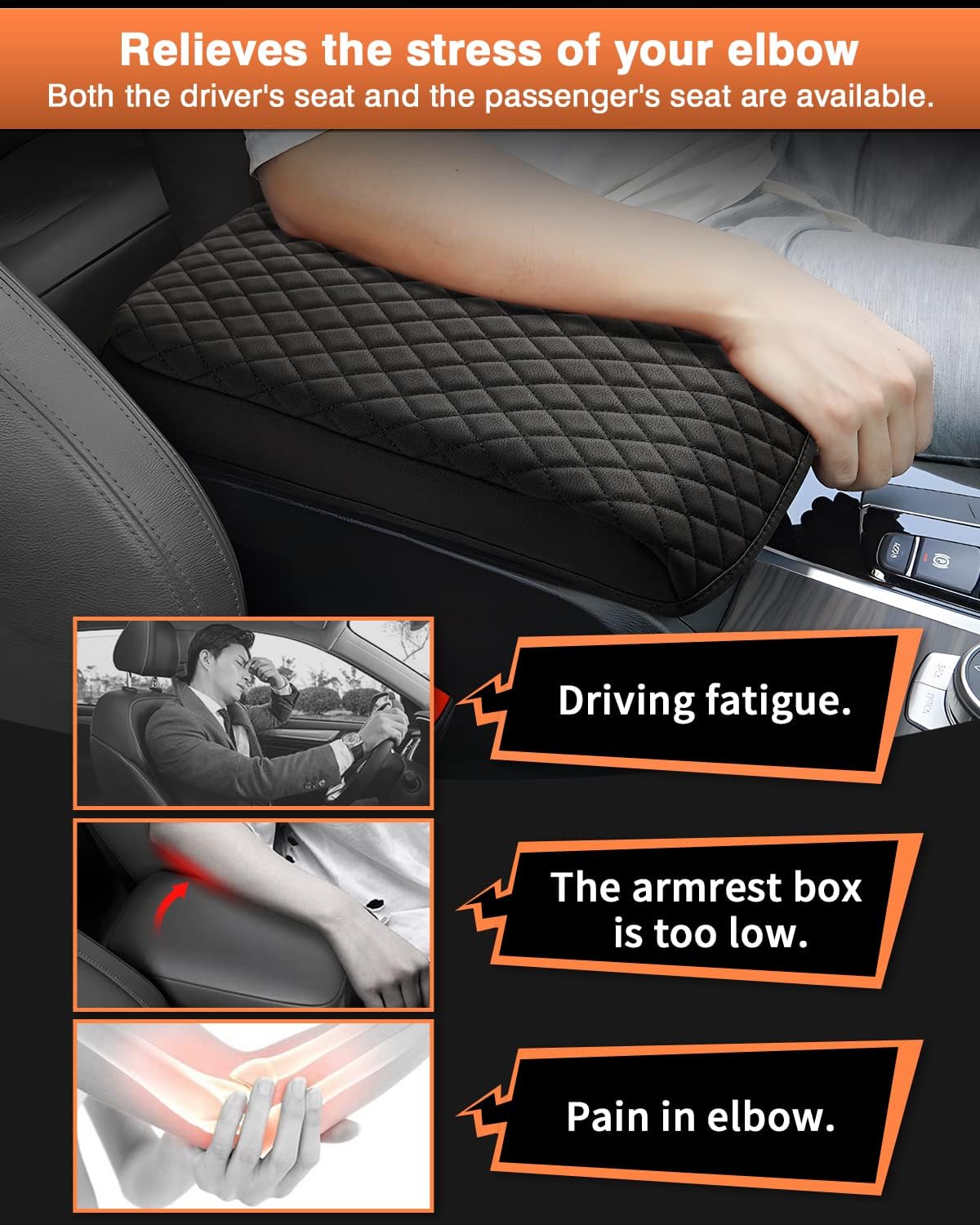 Shademax Center Console Cover for BMW X3, Armrest Cover Cushion Pad for BMW X3 Accessories 2024 2023-2018, PU Leather Waterproof Armrest Seat Box Protector BMW X3 Middle Console Cover Anti-Scratch