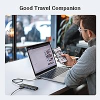 Vista 4 de UGREEN Hub USB 3.0, Expandidor Ultradelgado de 4 Puertos USB A para Teclado, Ratón, Unidad Flash, Disco U, Impresora Compatible con Laptop, PC