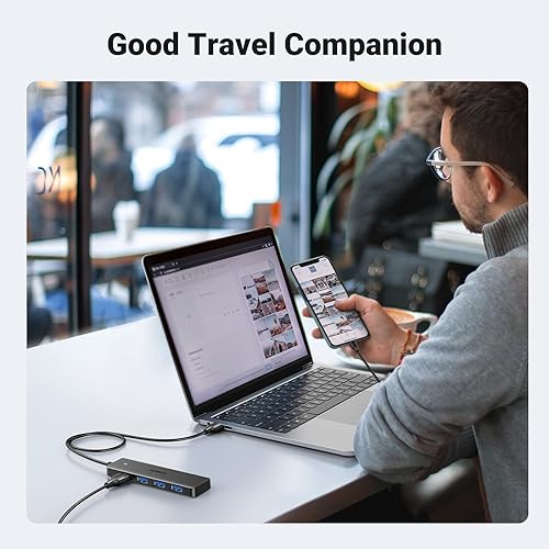 Miniatura 4 de UGREEN Hub USB 3.0, 4 puertos USB A Splitter Ultra-Slim USB Expander USB para mouse, teclado, unidad flash, disco U, impresora compatible con